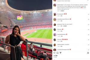 塞尔吉尼奥妻子晒照：吓坏了，现场7万名球迷为我们的球员加油